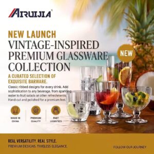 wholesale vintage inspired ribbed glassware collection barware, tumblers & dessert stemware