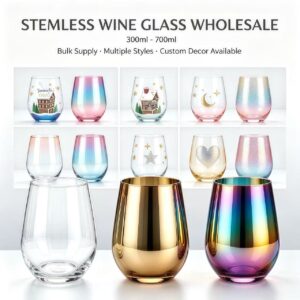 bulk stemless wine glasses wholesale custom logo & decal drinkware